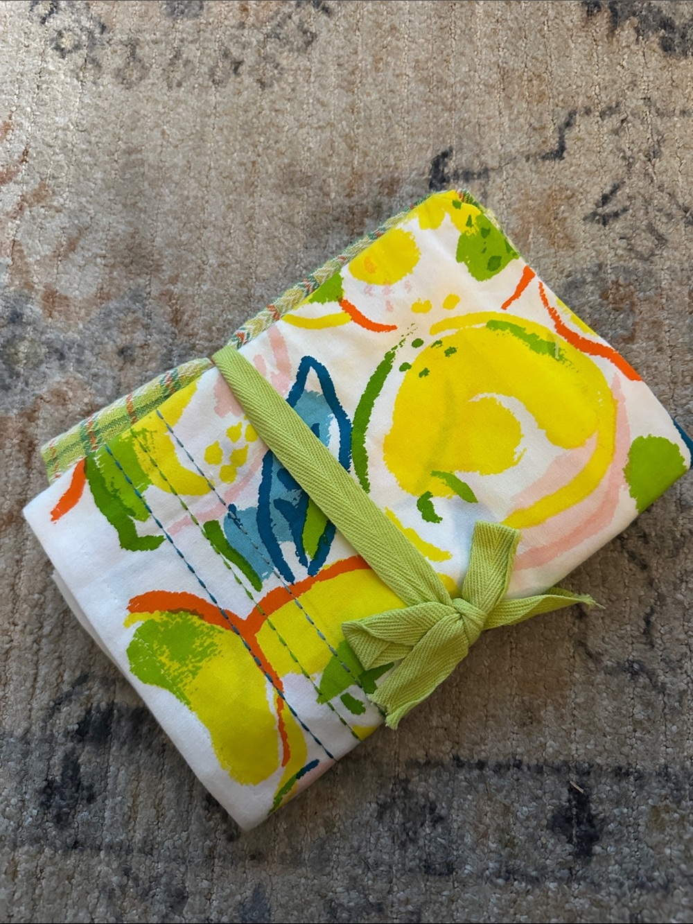 Tag Lime & Blue Fruit Patterned Towel set